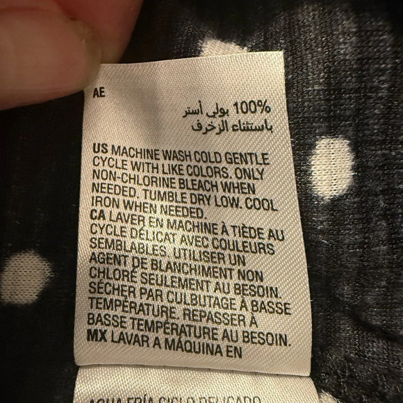 Women’s Charter Club Fleece long sleeve paja sleepshirt in black white & red 1X - Picture 7 of 7